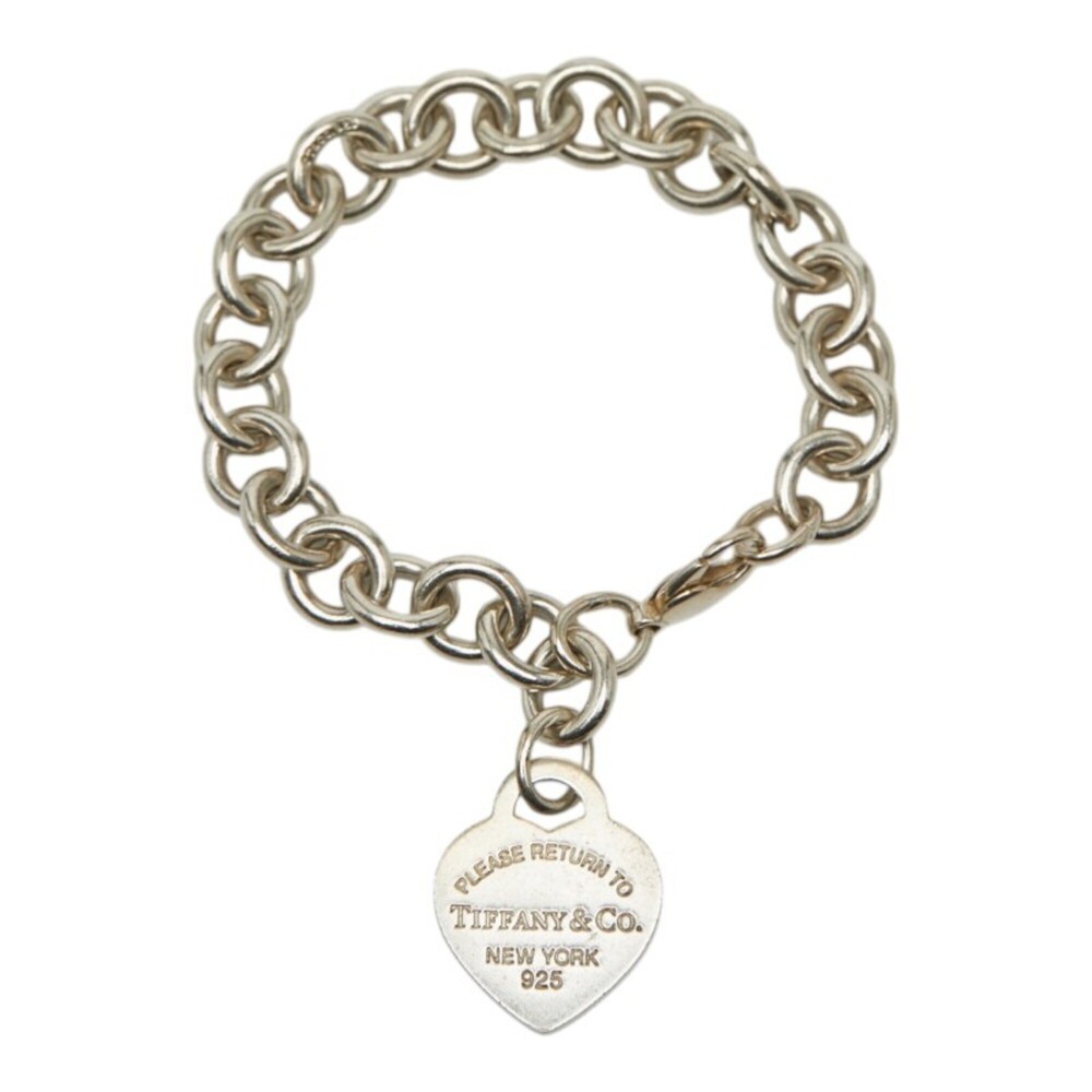 TIFFANY Authentic Silver Heart Charm Bracelet - Picture 2 of 5